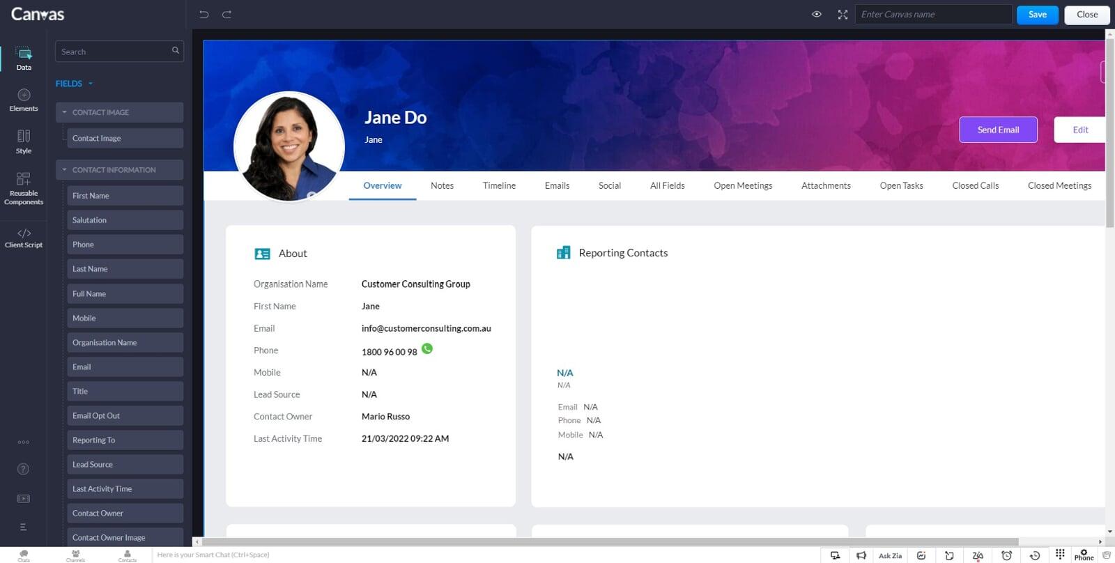 Redesign your CRM with Canvas for Zoho CRM Customer Consulting Group